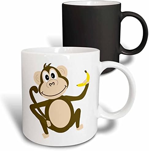 3drose кул смешен мајмун што јаде цртан филм од банана - чаши