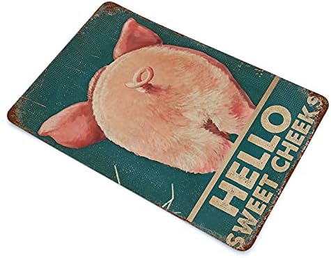 Гроздобер знак за калај, здраво слатки образи свињи за свињи за свињи, подароци за дома, подароци за дома/wallид декор/гостински wallиден декор,