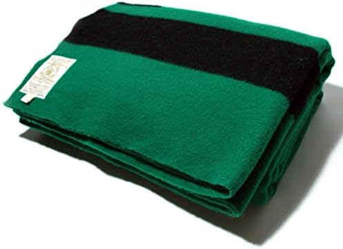 Компанијата Хадсон беј 90 на 100-Инчен Кралица Големина 6 Точка Ќебе, Зелена/Црна Лента