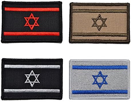 Израелско знаме Тактички воен амбрант, украсен 2x3 Морална еврејска starвезда на Дејвид Шие на закрпи на знамето на земјата на