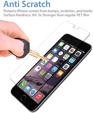[2 Пакет-5.5 Екран] iPhone 6 плус, 7 плус и 8 Плус Калено Стакло Заштитник На Екранот Штитник-0.33 мм Дебела Заштита &засилувач; Заштита