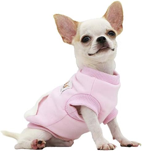 Лопипчиња куче топли памучни џемпери за мали кучиња чивахуа кутре облека ладно временски палто-розово-розово/xs