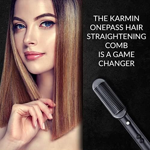 Karmin onepass коса за испраќање чешел топла четка за коса, алатка за стилизирање на титаниум јонски стил, брза брза висока топлина, променлива