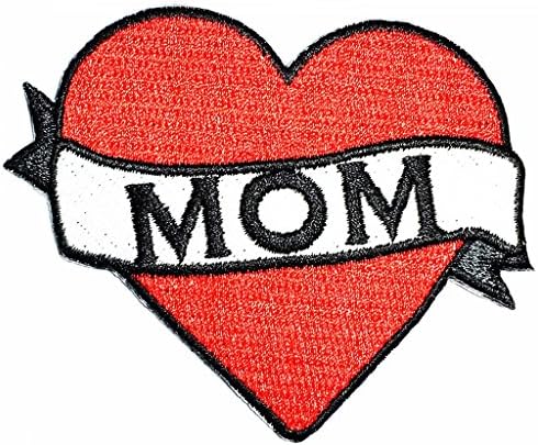 Ја сакам мама супер мама црвено срце симбол DIY железо на лепенка железо-на дизајнерска лепенка што се користи за подароци занаетчиски