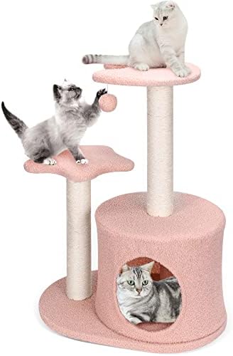 Лилизенг Мала Мачка Дрво И Кула За Внатрешни Мачки Сисал Покриени Гребење Пост Мачка Куќа Кондо Мека Платформа И Смешни Играчки За Маче