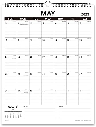Некмит 2023 година годишен месечен календар на wallидови, календар за жици за план и распоред на домашно образование, управувани блокови,