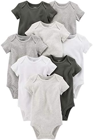 Carter's Unisex-Baby со 8-пакувања со кратки ракави за кратки ракави