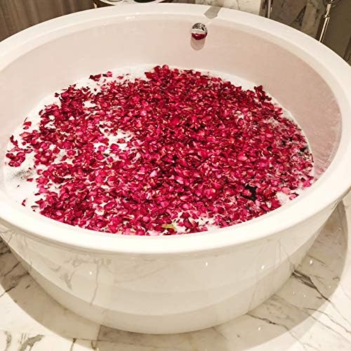 Obtanim 200 грама природни реални ливчиња од роза црвена сушена роза цвет ливче за свадба конфети Денот на вineубените Декорација за бања
