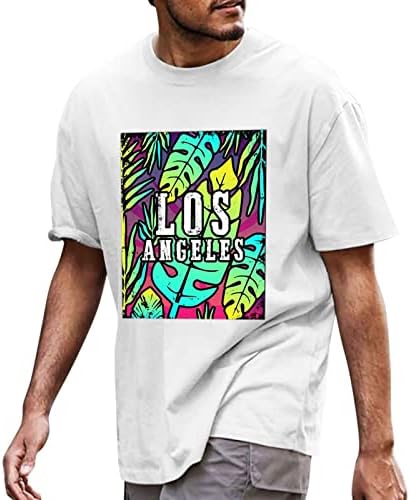 Машки маици на ZDDO, кратки ракави, печатење на летни хавајски маички летни плажа врвови на атлетски спортови за екипаж маички за екипаж