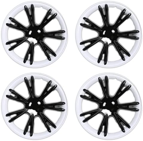 Обвивки од 19-инчни тркала за моделот Tesla Y, црно-бело, Fit 2020-2022 Model Y, капаци на раб, Hubcaps, сет од 4