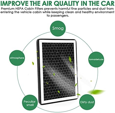 Филтер за воздух Onkentet Cabin компатибилен со Tesla Model S 2017-2023 HEPA Filter Air Filter со активирано јаглеродно молекуларно сито на