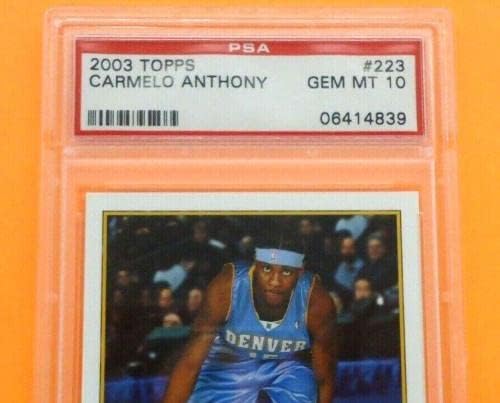 Carmelo Anthony 2003 Topps Draft Pick RC картичка 223 оценета 10 - непотпишани кошаркарски картички