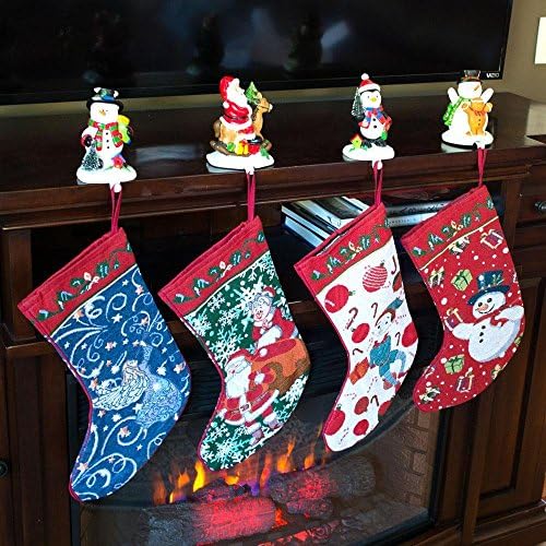 Сет од 4 г -дин и г -ѓа Клаус, Божиќни чорапи на Елф, Елф и снежен човек