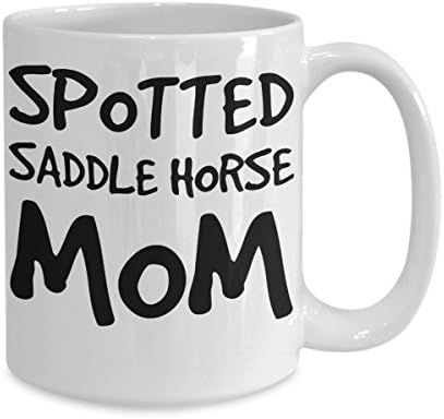 Забележан седло коњ Мама Кригла - Бела чаша за кафе со чај од 11oz - Совршена за патување и подароци