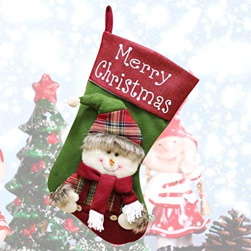 3 парчиња Божиќно порибување Божиќно дрво со приврзоци Чорапон камин виси украси Кенди подароци торба забава фаворизираат Божиќни украси