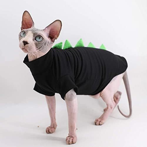 Дизајн на диносаурус Сфинкс облека без влакна мачка симпатична дише летни памучни кошули мачки костум облека за миленичиња, маички
