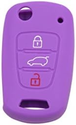 Виолетова Силиконска Далечинско Куќиште За Капакот На Автомобилот Со Три Копчиња Заштитно За Киа К3 К4 Соул Форте Соренто Верна