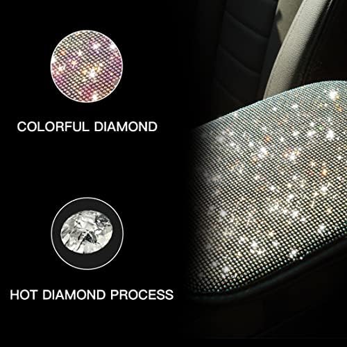ECMLN Universal Bling Bling Car Car Cover Cover, додатоци за блинг автомобили, Luster Crystal Arm Rest Padding Protective Case