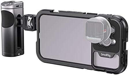 Комплет за видео лажици за смартфон SmallRig за iPhone 14 Pro Max, комплет за стабилизатор на видео за алуминиум со странична рачка,