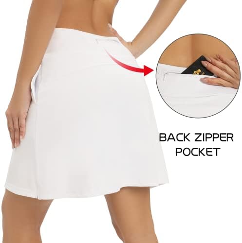 Јојоанс женски 20 “колено должина на коленото здолништа Атлетски тенис здолниште скромен голф -скерт џеб УВ заштита