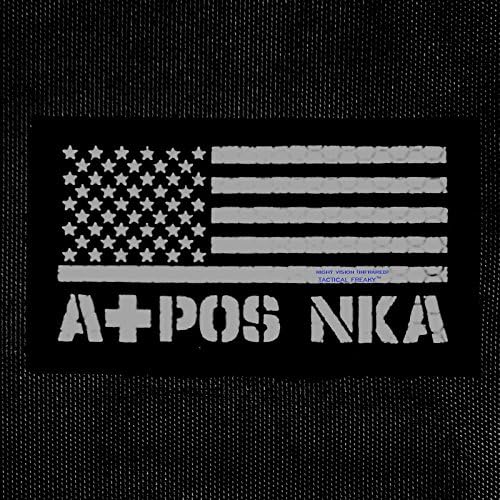 IR Multicam USA Flag Apos a+ крвна група nka nkda инфрацрвена тактичка морал за прицврстување