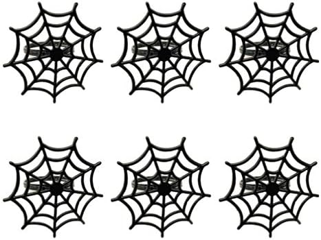 Nuobesty 6 компјутери Ноќта на вештерките пајаци Веб -салфетки прстени поставени плашлив дизајн метален држач за салфетка за Ноќта на вештерките