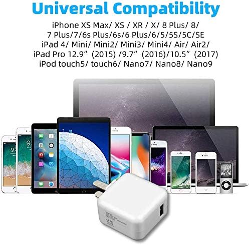 USB Ѕид Полнач Блок Компатибилен со iPad iPod iPhones, 12w 2.4 Приклучок За Пренослив Адаптер За Полнач Компатибилен со iPad 4 3 2 /Mini/Air