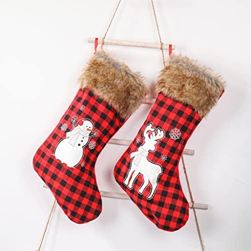 GFDFD 2PCS Божиќна порибна божиќна декорација за домашен држач за бонбони плетени чорапи (боја: а, големина