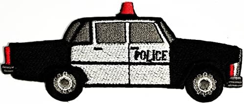 Кленплус Полициски Автомобил Цртан Филм Лепенка Везена Полициска Пегла На Значка Шие На Лепенка Облека Вез Налепница За Везење Ткаенина За