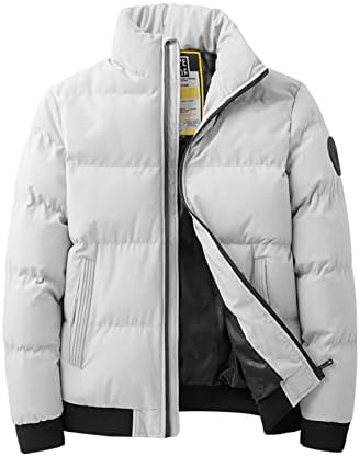 XXBR Зимски палта за мажи, патент-стока јака памучна памучна загрева јакни дебела надворешна надворешна облека за ветерници