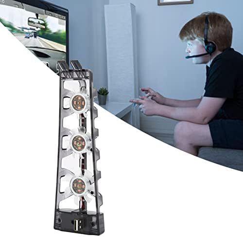 Јоидесу ЗА ВЕНТИЛАТОР ЗА Ладење PS5, Вграден Во 3 Вентилатори за Ладење СО LED Светло 4.9 CFM Ефикасна Конзола За Игри Ладилник Со Низок Шум