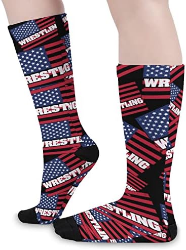 Борење Сад Знаме Печатени Боја Појавување Чорапи Атлетски Коленото Високи Чорапи За Жени Мажи