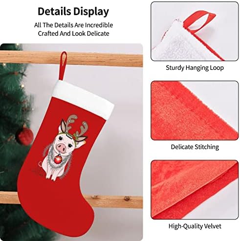 Божиќно порибување Божиќни чорапи од свињи за свињи Божиќни чорапи за украси за семејни забави
