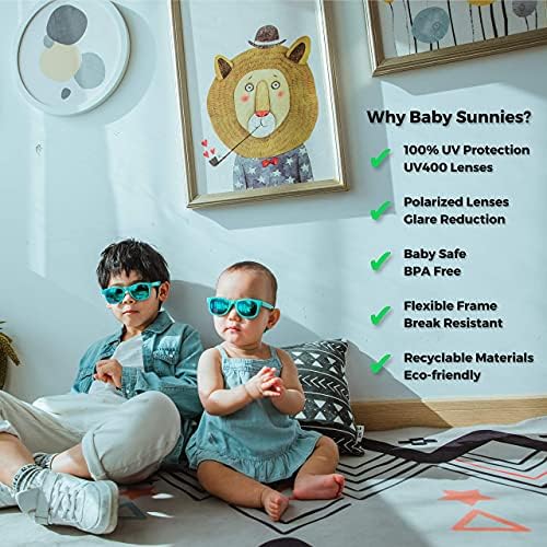 Поларизирани Очила За Сонце За Бебиња Со Ремен - Нераскинливи Флексибилни Очила За Сонце За Бебиња За Мали Деца Новороденчиња 0-24 Месеци