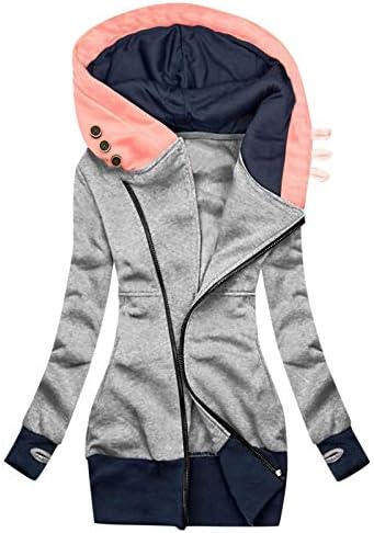 Eopuing женски јакни со худи -качулка, обичен цветен шема со качулка, палто за џемпери, палто за џеб со џеб