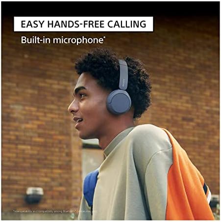 Sony WH-CH520 Компактен лесен носат слушалки за безжични Bluetooth на уво со пакет со микрофон со заштитен тврд случај за слушалки