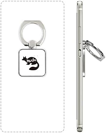 Мартен црно -бело животински квадратни мобилни телефони прстен држач за држач за заграда Универзален подарок за поддршка