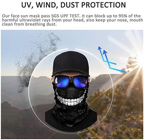 Maskојанунг череп маска за лице УВ сонце прашина врат гајтер бандана моторцикл