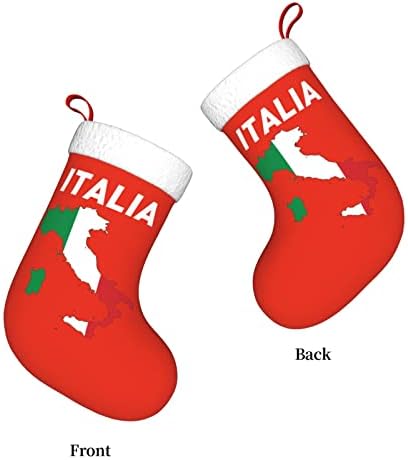 Cutedwarf Италија Италија Италијанско знаме Божиќно порибување Божиќни празници Орнаменти камин виси чорап 18 инчи чорапи