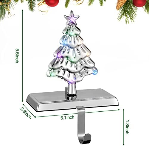 Иоруда Носи за порибување на елки за мантија со LED светла - Божиќна закачалка за порибување за камин Мантел, Божиќни украси за одмор,