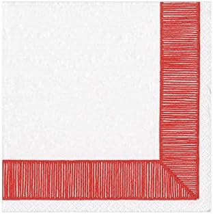 Каспари лента со гранична хартија за коктел салфетки во црвена боја- 40 по кутија