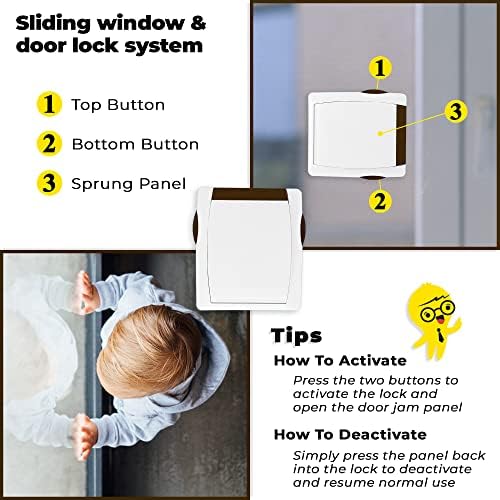 Детено доказ за лизгање на стаклото заклучување на вратата, безбедност на домот за вашето семејство, лесен за употреба за стоп за безбедност