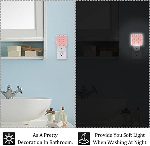 Пинк Мемфис Линија образец LED ноќна светлина, детски ноќни светла за приклучок за спална соба во wallидна ноќна ламба прилагодлива осветленост