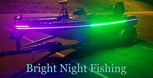 Светла ноќ 16 нозе УВ и зелена LED лента, црна риболов светлина, флуоресцентно, флоресцентно, ултравиолетово брод бас риболов 12V DC