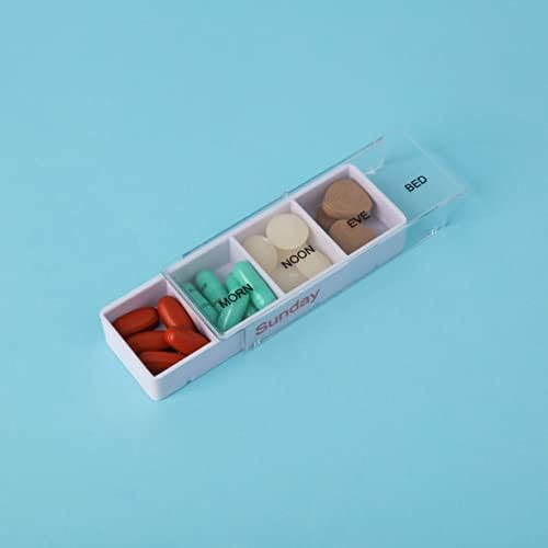 Пластична Кутија За Таблети 7 Дена Круг Круг, Неделно Потсетување За Лекови За Случаи, Диспензерот За Пилули 4 Пати На Ден