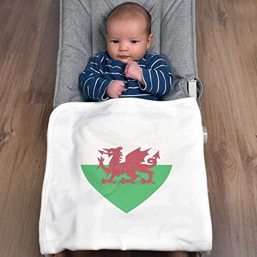 Азиеда „Велшки знаме срце“ памучно бебе ќебе/шал