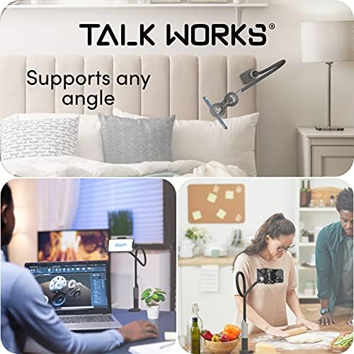 TalkWorks Gooseneck Clip Mount Mount Mobel Stand Stand - Флексибилен стегач на таблети - за iPhone, Android, Samsung Galaxy
