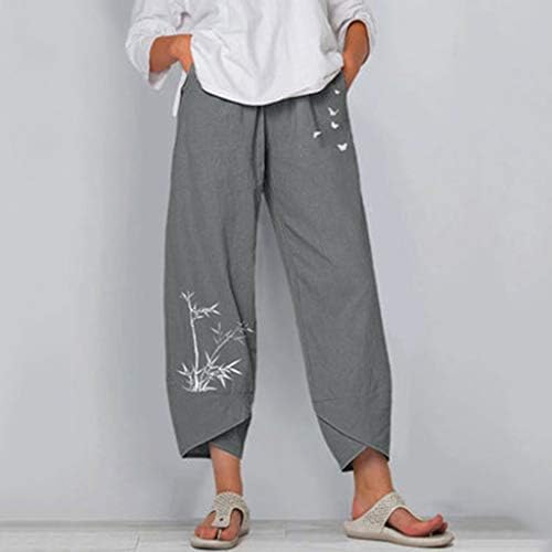 Употреба на женски панталони памучни панталони со панталони со високи половини дневни џемпери летни панталони со џеб