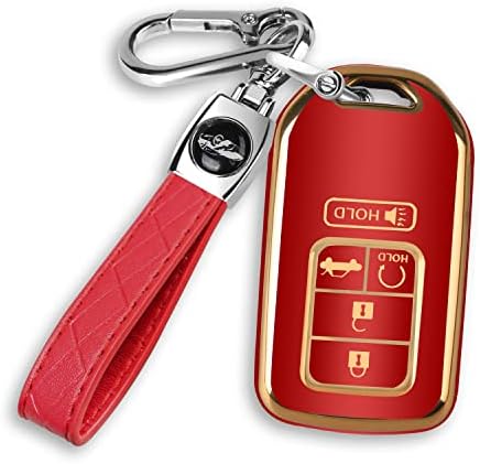 QBUC за Honda Key FOB Cover Cover со клуч за клучеви за Honda Accord Civic CR-V CRV пилотски пасош увид екс-L 5 копчиња