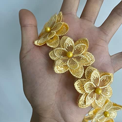Simpless 3yards 3D цветна чипка трим лента, гроздобер извезена апликација за шиење чипка за чипка за занаетчиски занаети за DIY